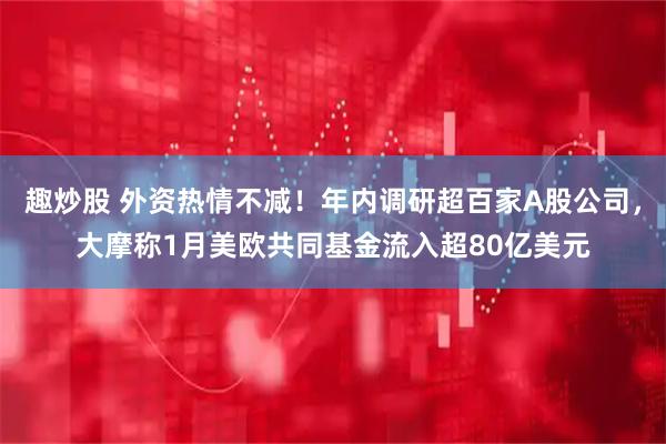 趣炒股 外资热情不减！年内调研超百家A股公司，大摩称1月美欧共同基金流入超80亿美元