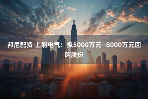 邦尼配资 上能电气：拟5000万元—8000万元回购股份